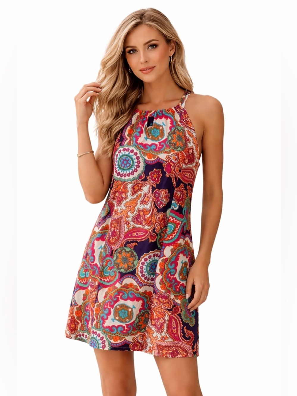 Jude Connally “Lisa” halter minidress. Paisley print. Size L
#colorful #preppy